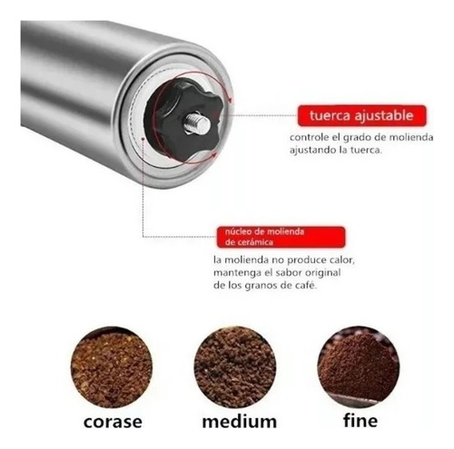 Molinillo De Café Manual Autopropulsado De Acero Inoxidable