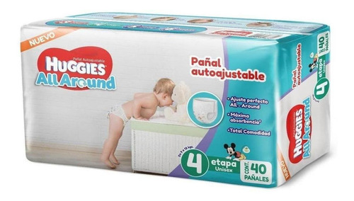 Imagen 1 de 1 de Pañales Huggies All Around Unisex 40 Piezas Etapa 4