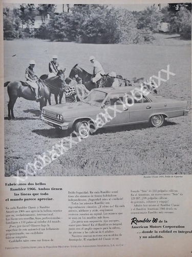Cartel Retro Autos Rambler 1966 /134