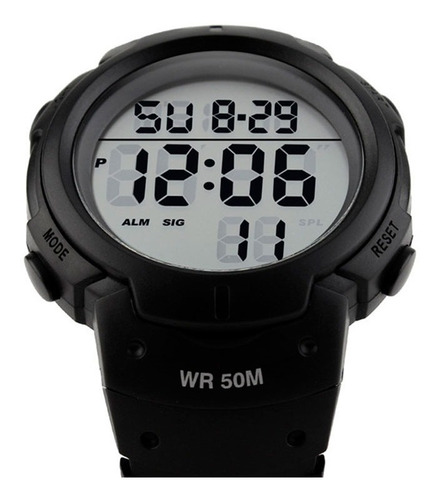Reloj Hombre Skmei 1068 Cronómetro Alarma Luz Sumergible Números Grandes
