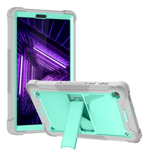 Funda De Silicona Gris+verde Menta Y Pc Para Lenovo Tab M10