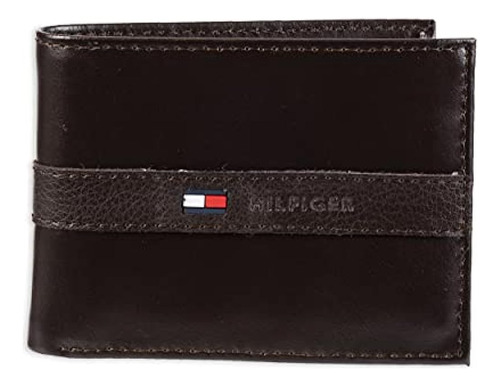 Billetera De Cuero Tommy Hilfiger Para Hombre, Delgada, Pleg