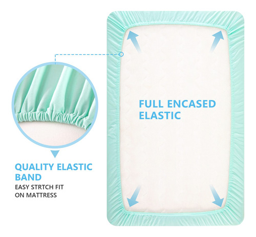 Tillyou Jersey Knit Stretchy Pack N Play Sheets Fitted, Ultr