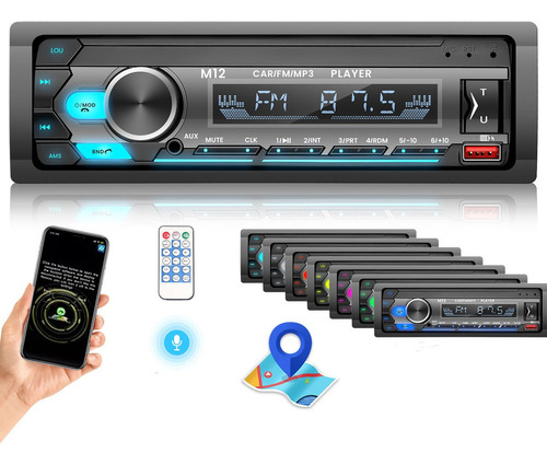 Auto Estéreo Bluetooth 1 Din Asistente Voz 2 Usb Fm Aux Rca