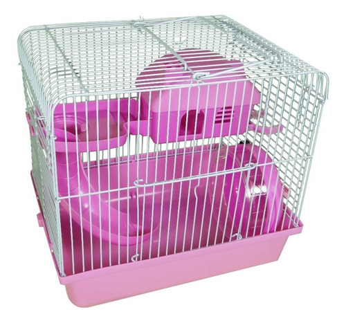 Gaiola Para Hamster Happy Home Completa Rosa
