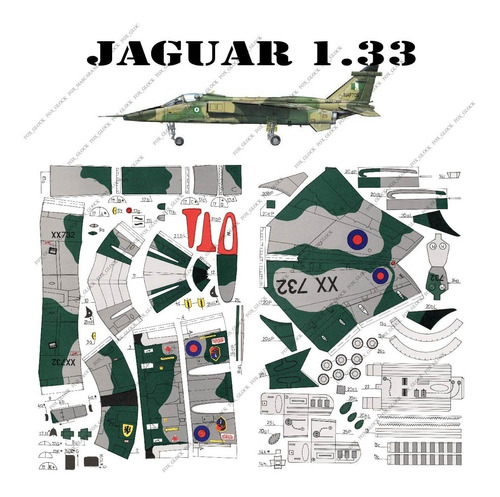 Jaguar Escala 1.33 Papercraft