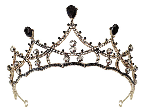 Diadema Con Forma De Corona Negra De Quinceañera