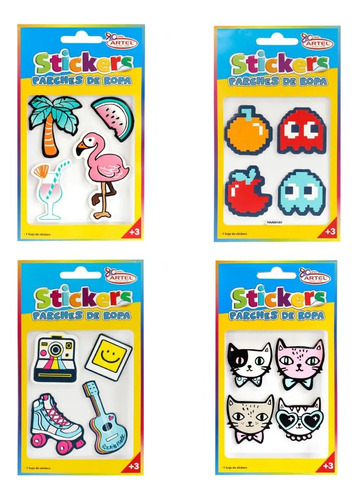 Set 4 Stickers Diseños Surtidos Para La Ropa