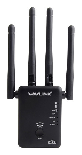 Wavlink Ac1200 - Repetidor De Alcance Y Enrutador Inal¿mbri. Color Negro