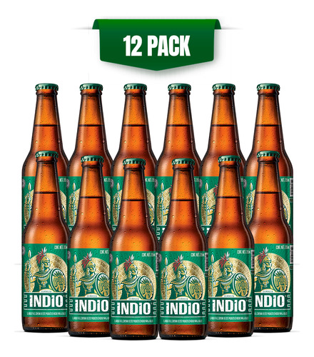 Cerveza Oscura Indio 12 Pack Botella 355ml