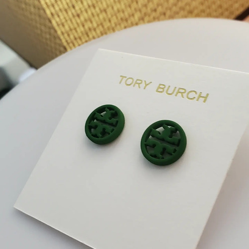 Aretes Tory Burch Logo Redondo Clásico En Color