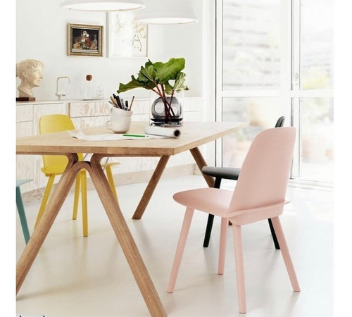 Silla Rosa Nerd Nordico Escandinavo Juvenil Escritorio Nena