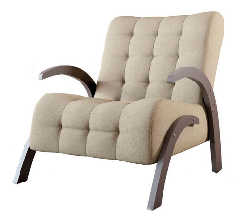 Butaca Living Sillon 1 Cuerpo Sofa Flower Bordo Color Beige