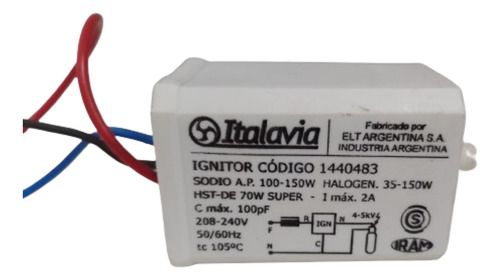 Ignitor Sodio Ap A 150w|mh 35w A 150w                     