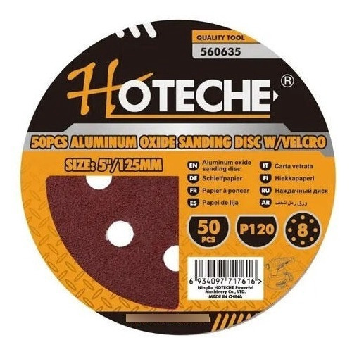 Disco P/lijadora +velcro Hoteche 560635 P120