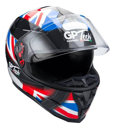 Capacete Gp Tech Ultra Uk Sv - Azul/vermelho