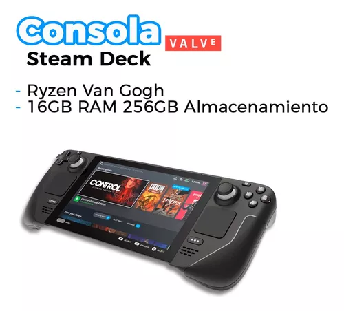 consola portátil steam deck, 16gb ram, 256gb interno