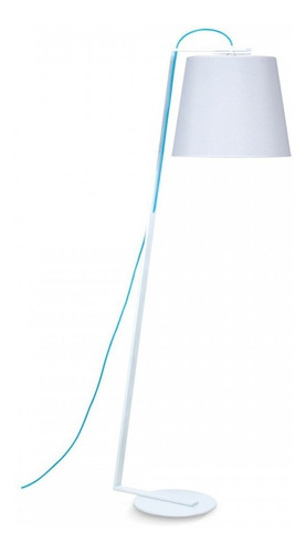 Imagen 6 de 6 de Lampara De Pie Kinu Metal Y Pantalla Blanca 1,60cm
