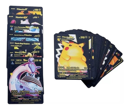 Cartas Pokemon Negro Metalizado Mazo De 25 Unidades Español