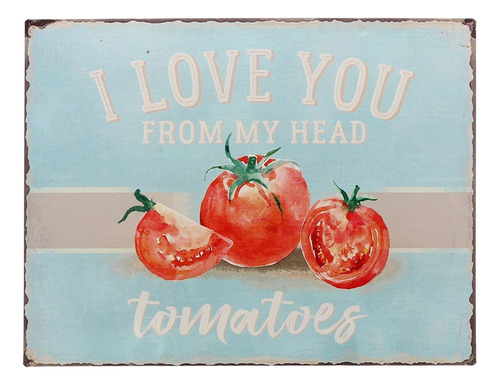 Te Amo De Mi Cabeza Tomates Divertido Retro Vintage Tin...