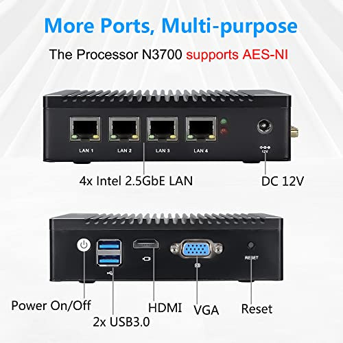 Ventilador De Microfirewall Vnopn Con 4 Puertos De Nic Intel