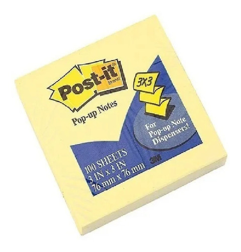 Imagen 2 de 4 de Notas Adhesivas Post It Pop Up R330 76x76mm X100hs P/dispens