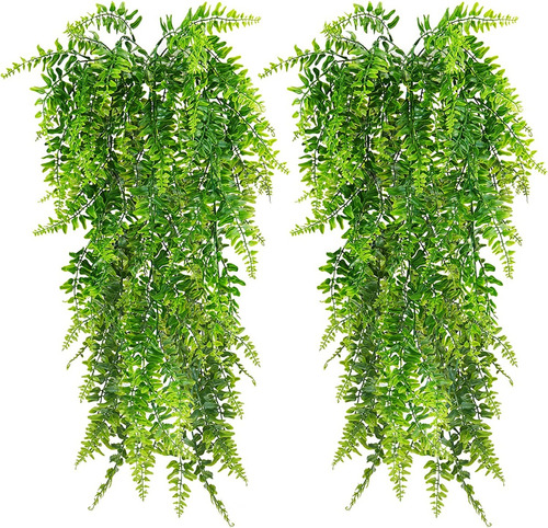 5 Plantas Artificiales Boston Fern Colgantes De Vides Falsas