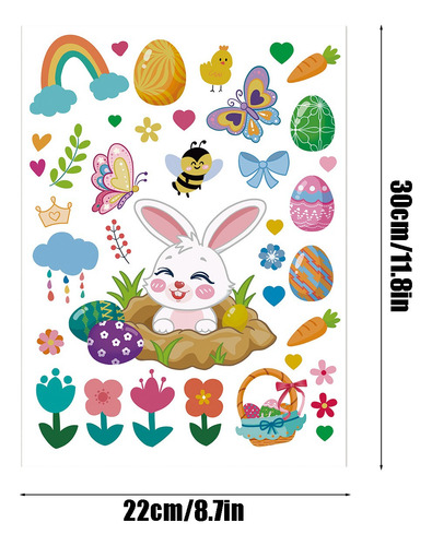 Pegatinas De Pascua, Huevos De Conejo Y Rábanos, Combinación
