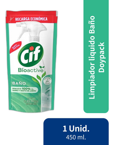 Limpiador Para Baño Cif Bioactive Repuesto X 450 Ml