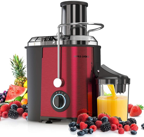 Extractor De Jugo De 3 Velocidades,  Color Rojo, 800 W