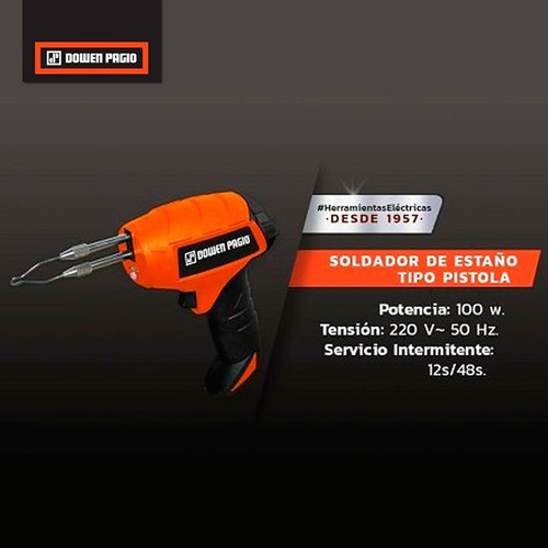 Soldador De Estaño Tipo Pistola Dowen Pagio 100 W Accesorios