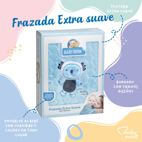 Frazada De Tejido Flannel Extra Suave Con Diseño Bordado