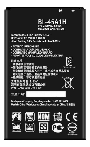 Bateria Pila LG Bl-45a1h K10 F670 K420 K425 K428 K430t