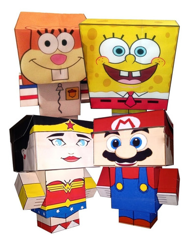 Caja Golosinera 3d Papercraft Personalizada Fiesta Cumple