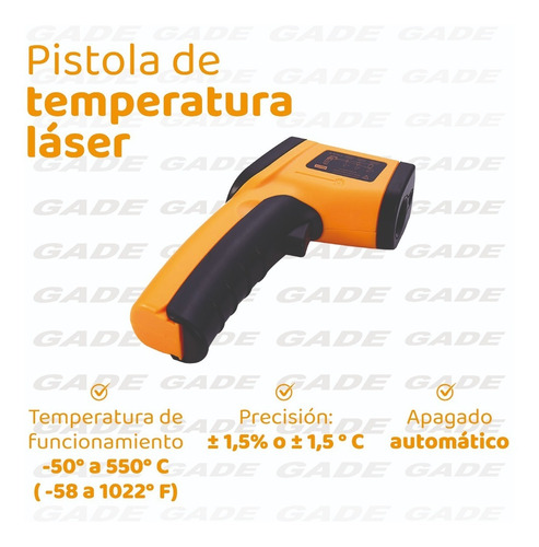 Imagen 2 de 7 de Termometro Pistola Infraroja Laser Para Medir Temperatura