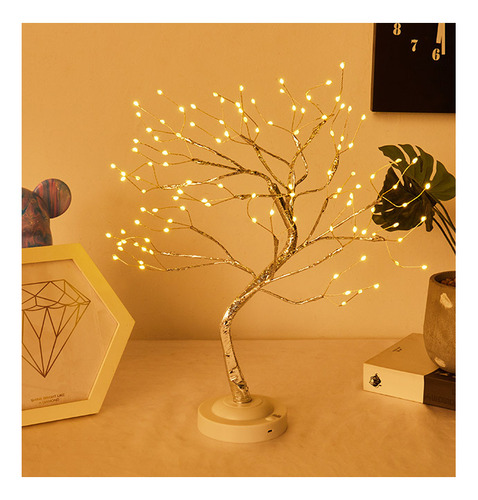 Lámpara De Árbol De Bonsái Con 108 Led, Interruptor, Usb/bat
