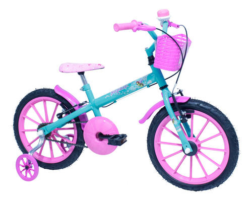 Bicicleta Feminina 3 A 5 Anos Princesas Para Meninas Cor Anis