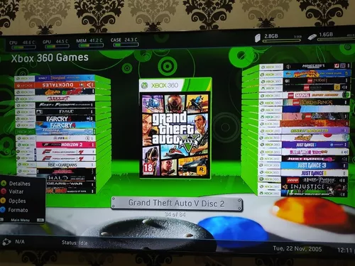 Xbox 360 Desbloqueado Rgh Com Hd 500 Gb Com 80 Jogos