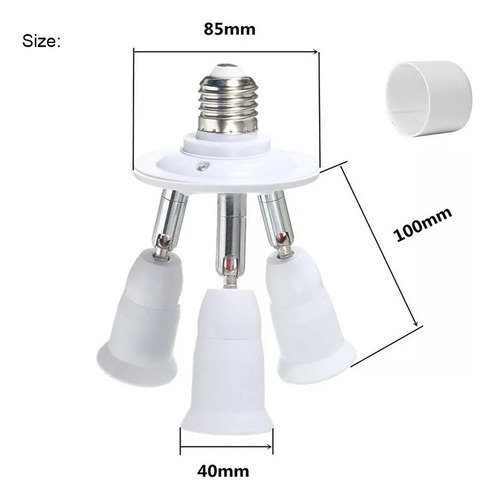 Cw Adaptador De Enchufe De Bombilla E27 A 3 Cabezales