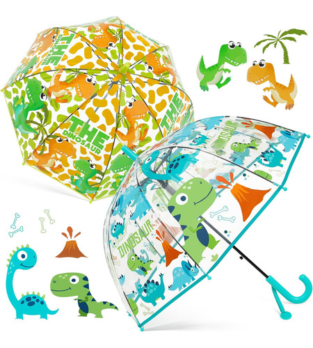 2 Pack Paraguas De Burbujas Transparente Para Niños Paraguas