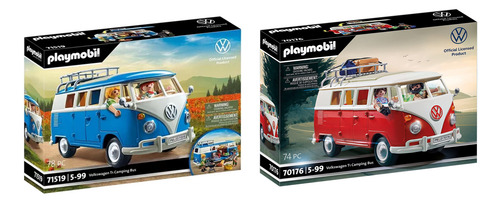 Playmobil Kit De 2 Combis Volkswagen Camping Bus 71519/70176