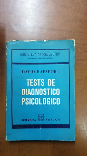 Tests De Diagnostico Psicologico-d. Rapaport-libreria Merlin