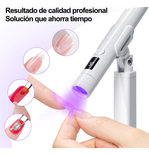Lampara De Uñas, Secador De Uñas Portátil Y Soporte Mini Led Cabina Para Uñas Blanca 5v