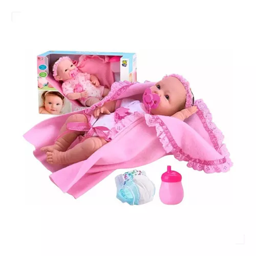 Boneca Bebê Reborn - New Born - Faz Xixi Divertoys Com Acessório 8046