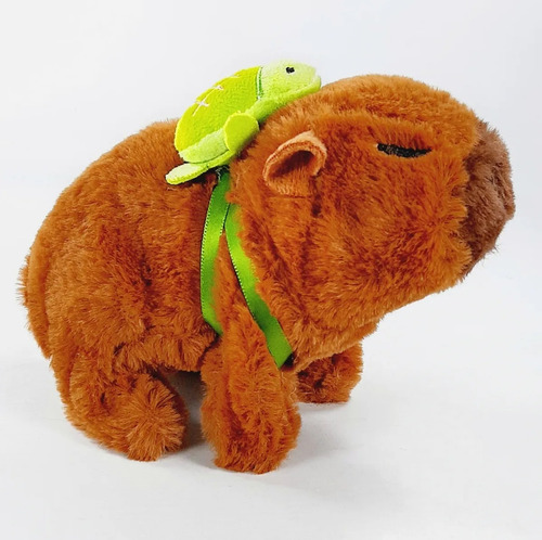 Capibara Peluche Camina Mueve El Hocico Sonido Sin Y C/luz Marrón Oscuro