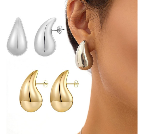 Aretes Mujer De Acero Inoxidable De Moda 4 Piezas, Aretes