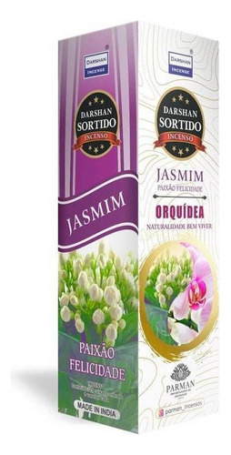Incenso Mix Darshan Box Com 2 Aromas Jasmim + Orquídea