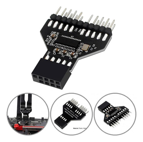Placa Base Usb 2.0, Conector Usb De 9 Pines, Hembra, 1 A 2,