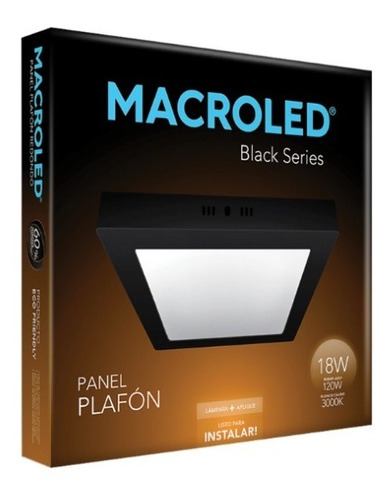 Panel Led Aplicar Plafon 18w Cuadrado 