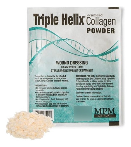 Polvo De Colágeno De Triple Hélice, Bolsa De 1 G, Cada Uno